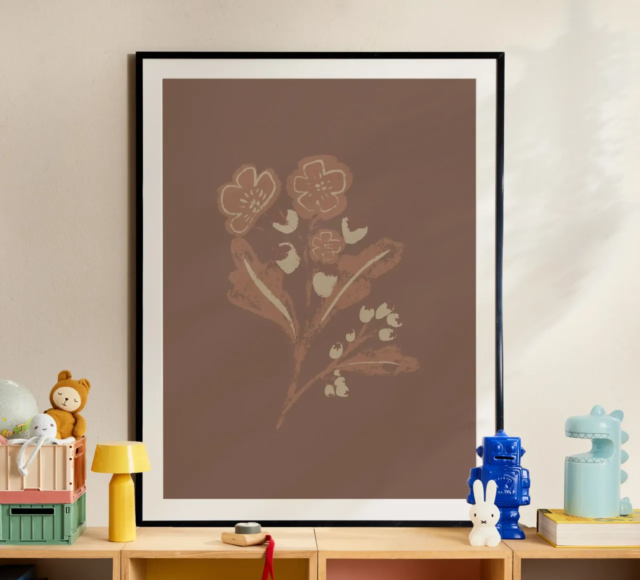 Mocha Blossom poster con telaio in alluminio da Nikitajariwala