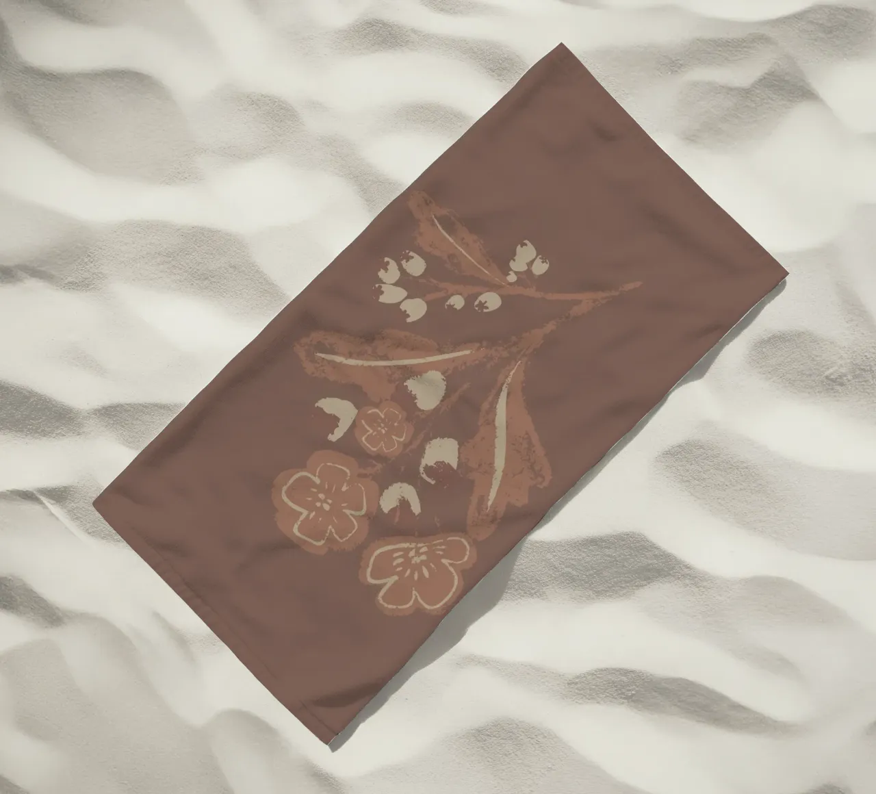 Mocha Blossom beach towel by Nikitajariwala