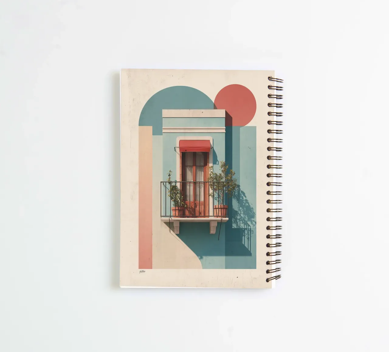 Balcony in Color Blocks spiral notebook by michi