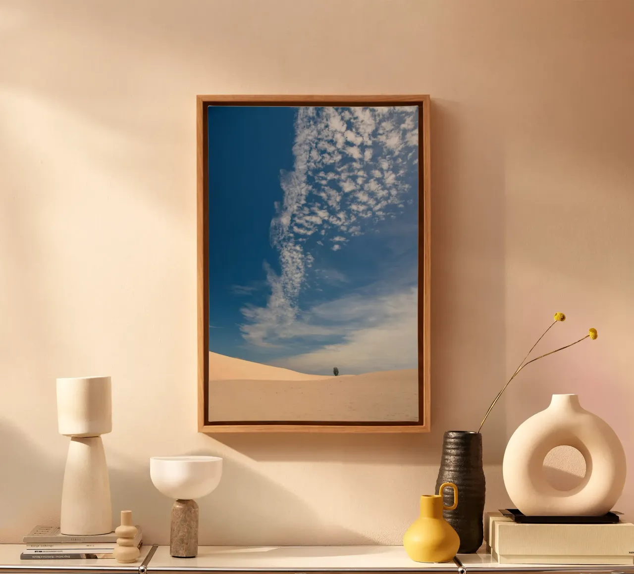 eenzame hemel canvas met Baklijst van life of sands