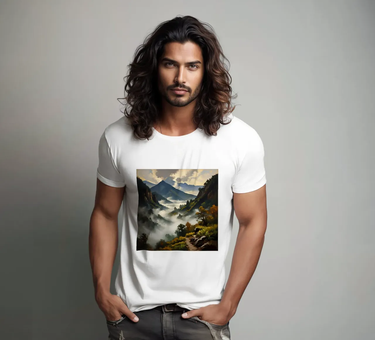 Mist-Covered Mountains t-shirt by Earthly Visions
