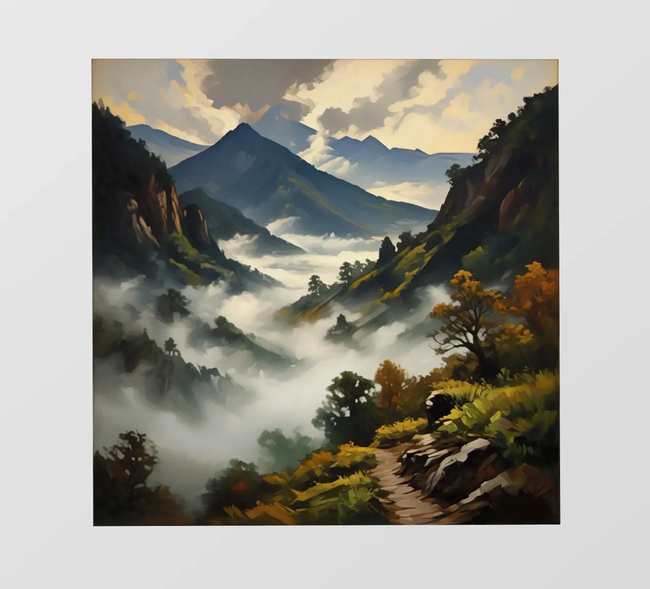 Montagne coperte di nebbia pellicola backlit da Earthly Visions