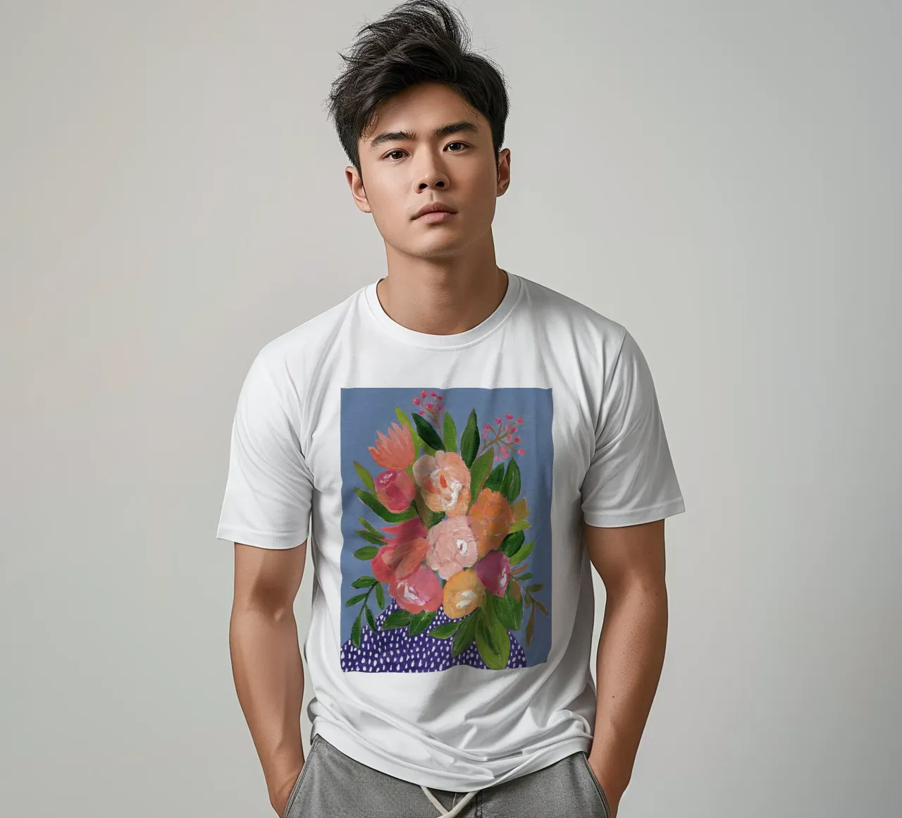 Fiori in acrilico colorati t-shirt da Nikitajariwala