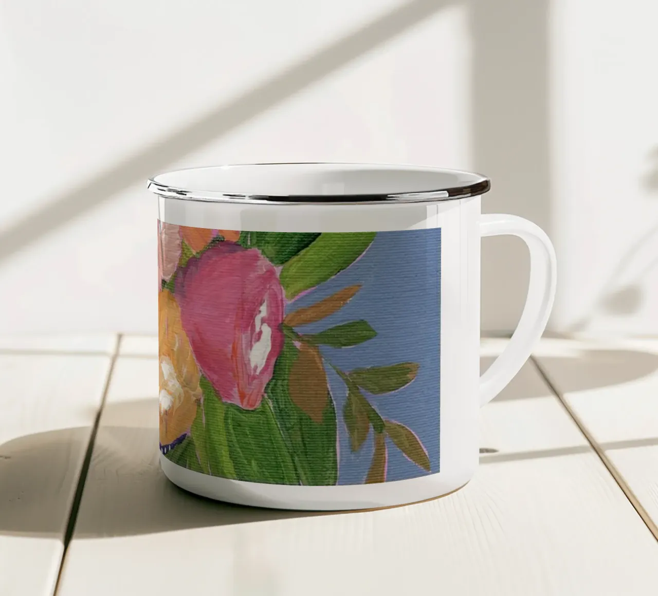 Fiori in acrilico colorati tazza in smalto da Nikitajariwala
