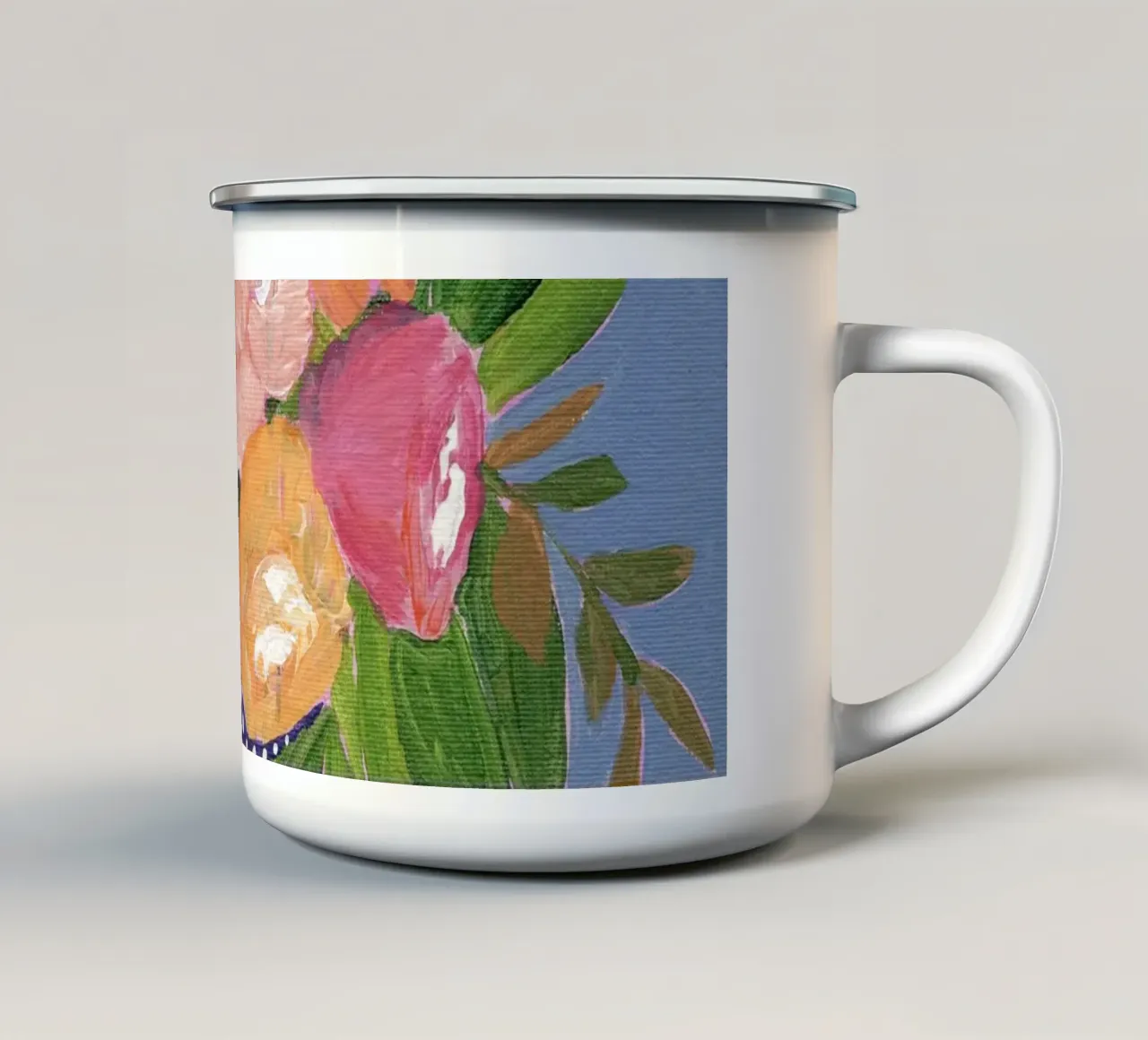 Fiori in acrilico colorati tazza in smalto da Nikitajariwala