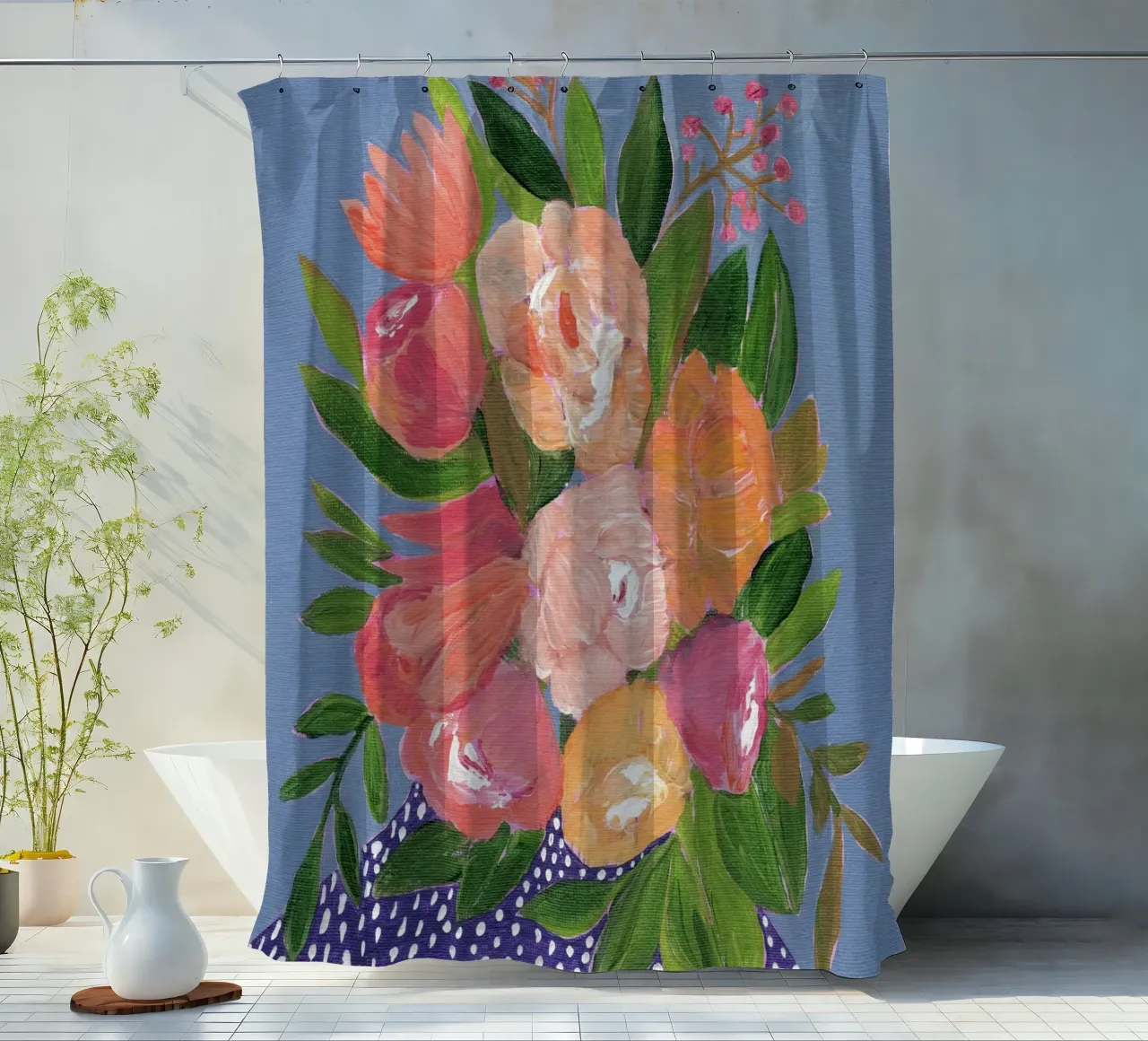 Fiori in acrilico colorati tenda da doccia da Nikitajariwala