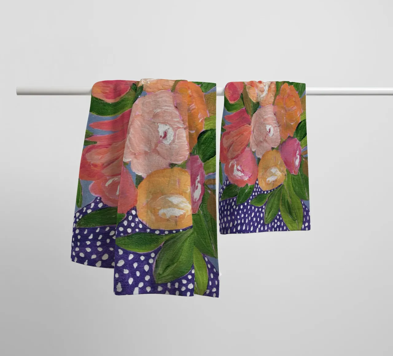 Fiori in acrilico colorati asciugamano da bagno da Nikitajariwala