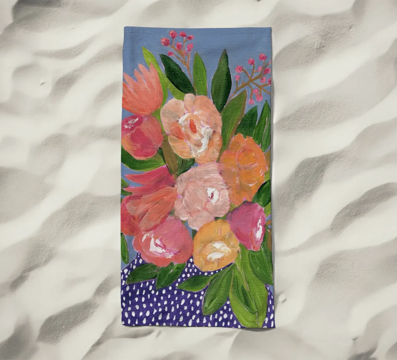 Fiori in acrilico colorati telo mare da Nikitajariwala