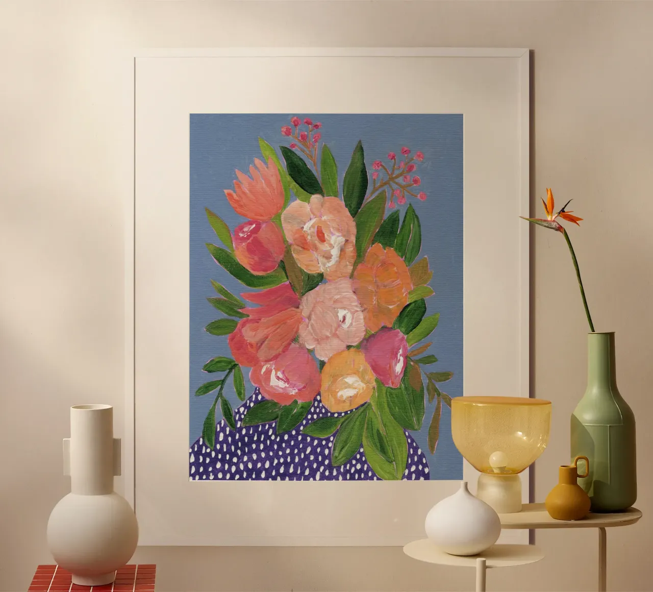 Fiori in acrilico colorati poster con telaio in plastica da Nikitajariwala