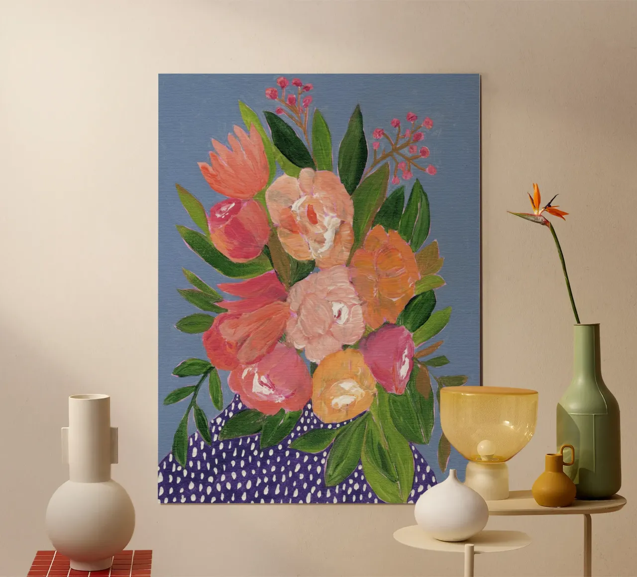 Fiori in acrilico colorati poster con telaio in plastica da Nikitajariwala