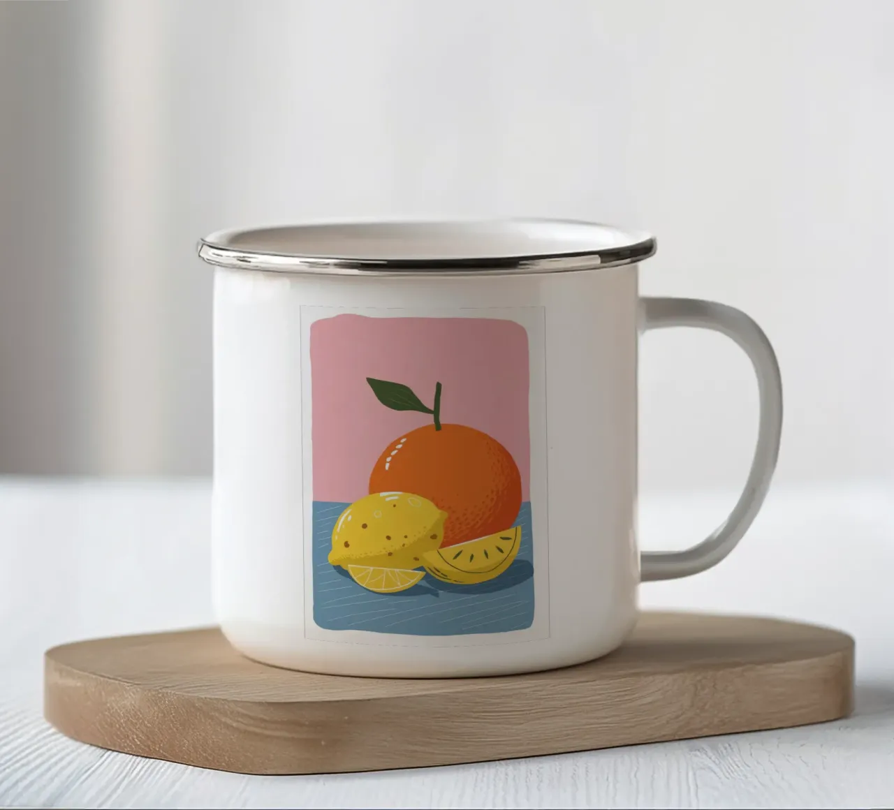 Agrumi Pop Stillness tazza in smalto da Moonlite Desire