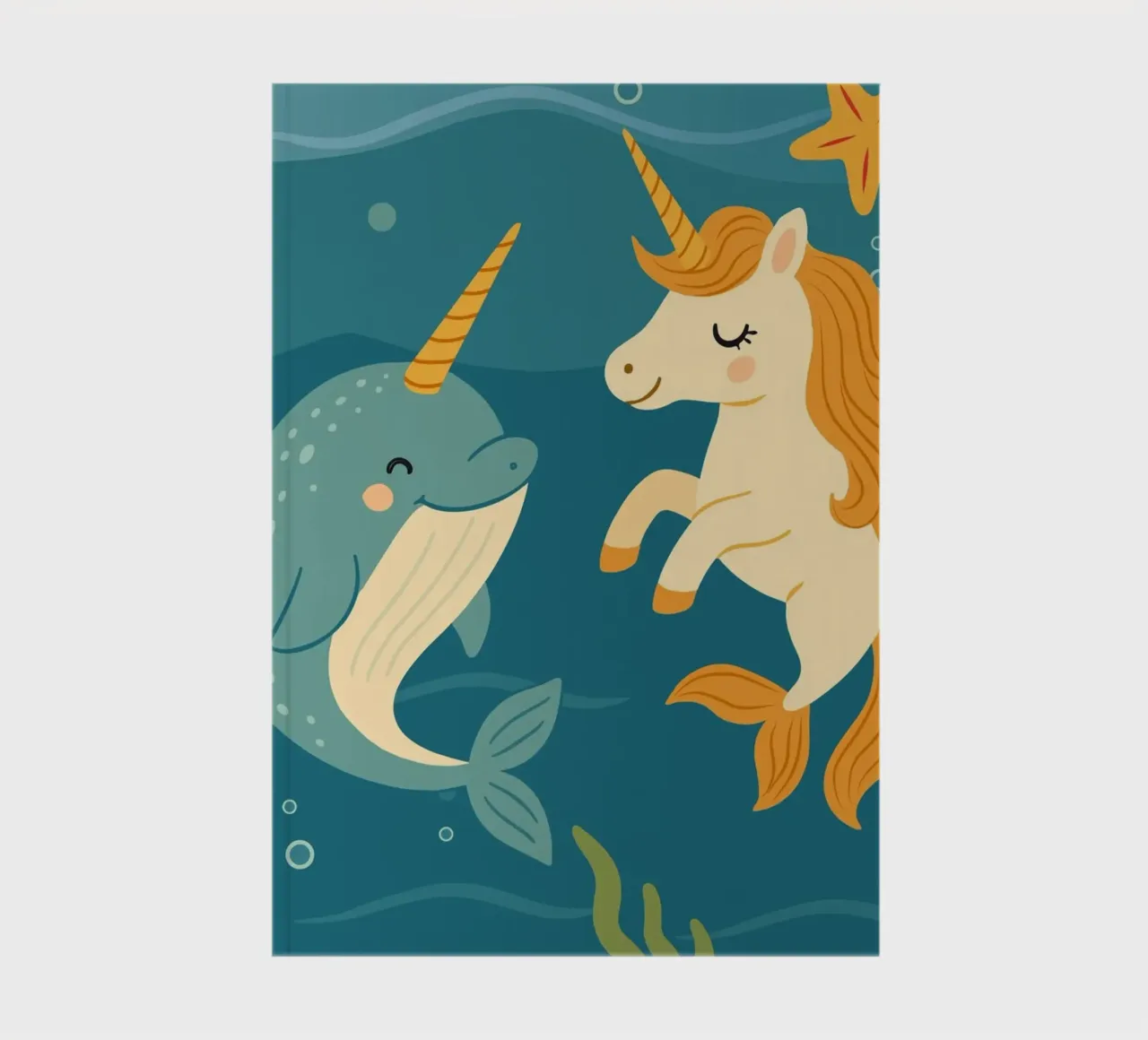 Une douce licorne des mers et un joyeux narval carnet de notes de namosh