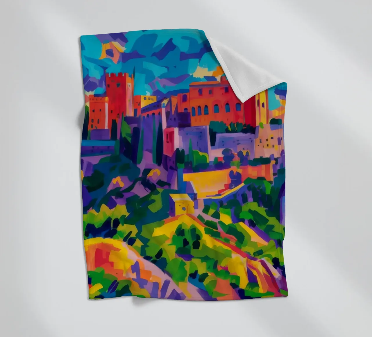 Abstracted Citadel Blaze fleece blanket by Lush Essence