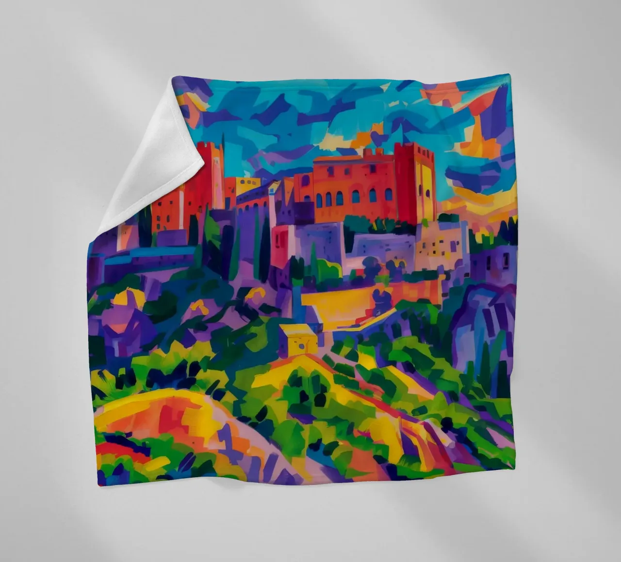 Abstracted Citadel Blaze fleece blanket by Lush Essence