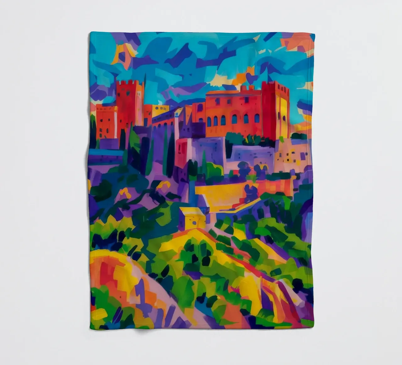 Abstracted Citadel Blaze fleece blanket by Lush Essence
