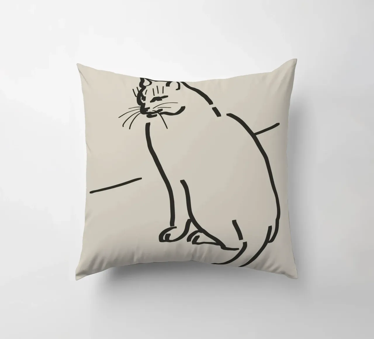 Disegno lineare di gatto 3 cuscino da Little Dean