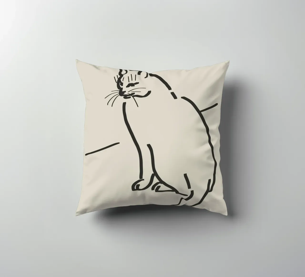 Disegno lineare di gatto 3 cuscino da Little Dean