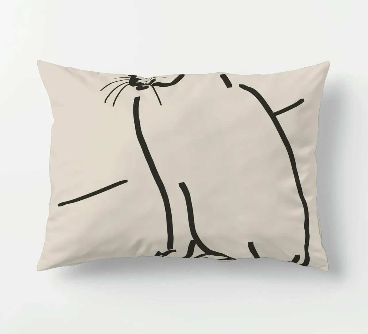 Disegno lineare di gatto 3 cuscino da Little Dean