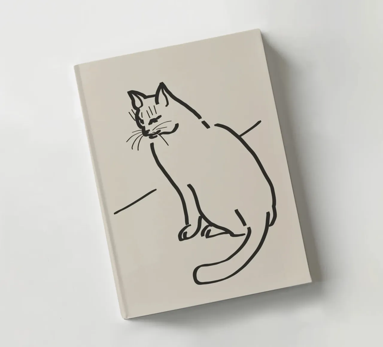 Line art cat drawing 3 notebook by Little Dean