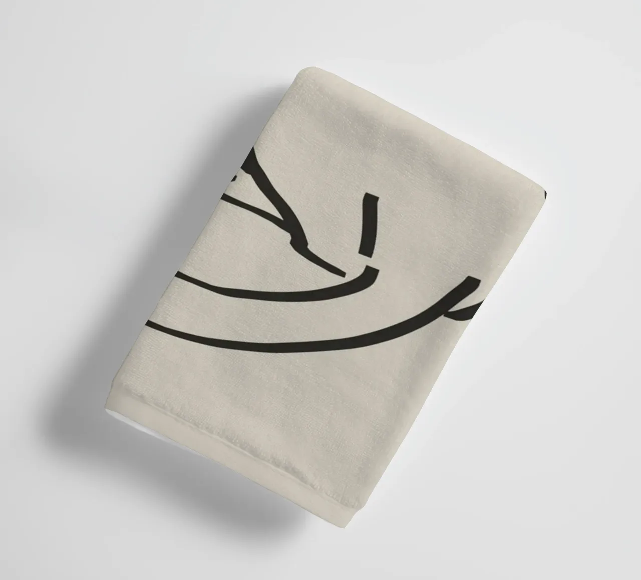 Line art cat drawing 3 towel by Little Dean