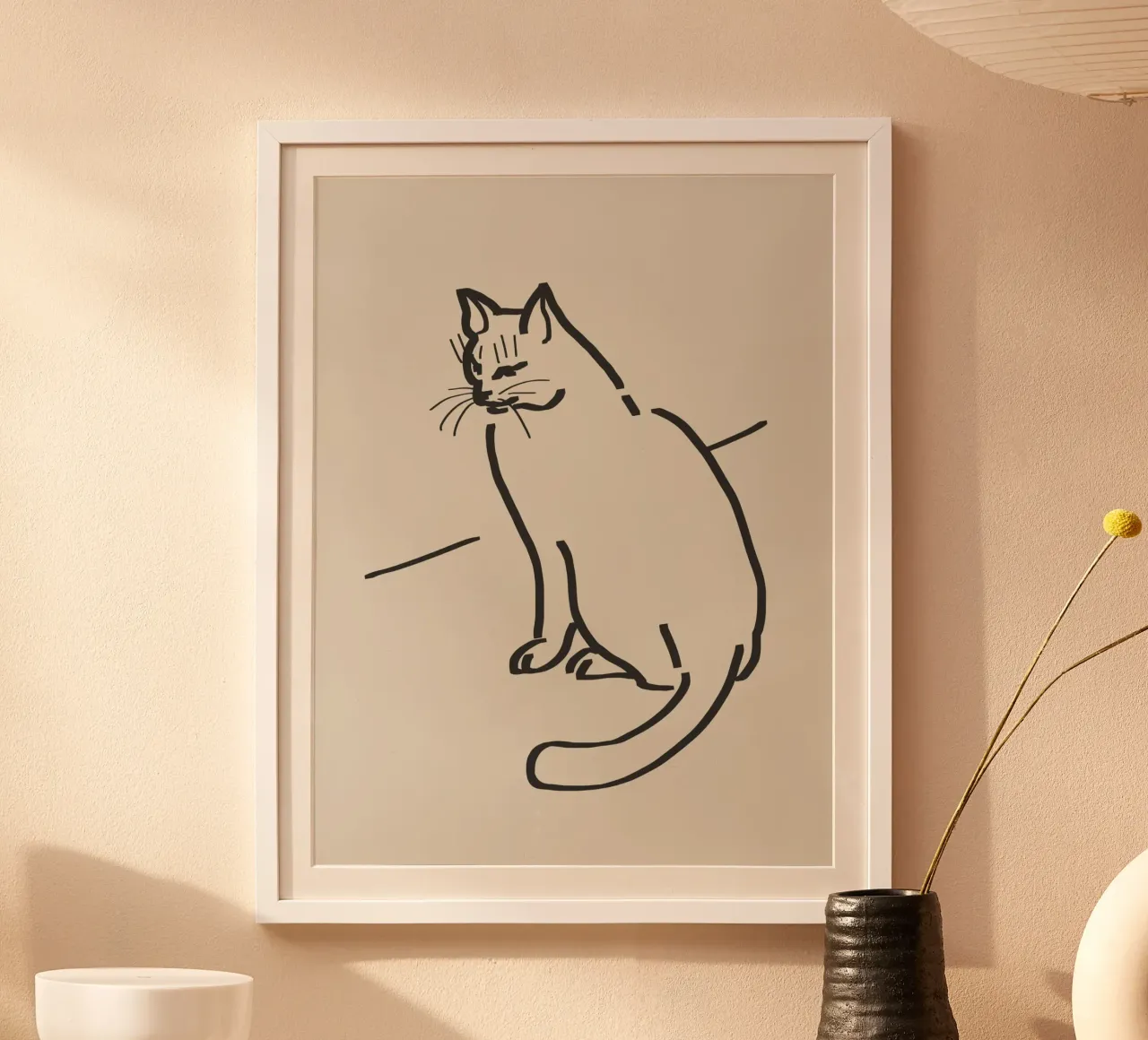 Line art cat drawing 3 hahnemühle by Little Dean