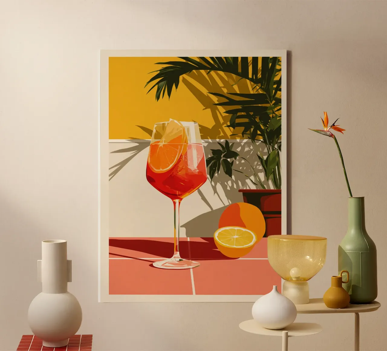 Sunset Aperitivo tela con Cornice a cassetta da michi