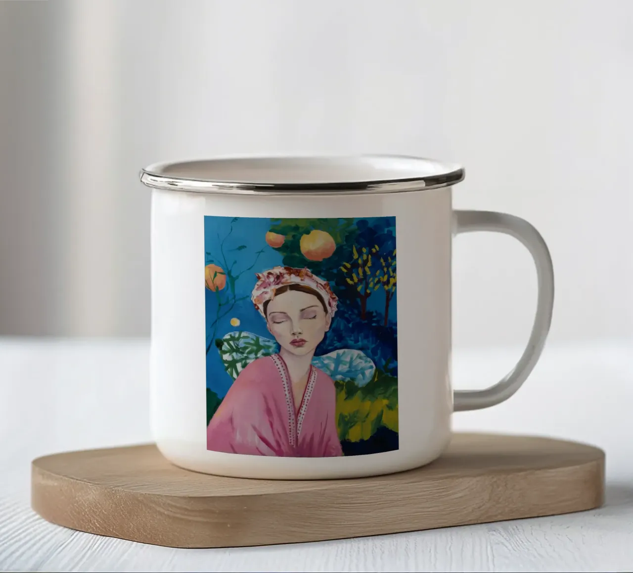 Zitrusperlentraum Emaille Tasse von Vivid Reverie