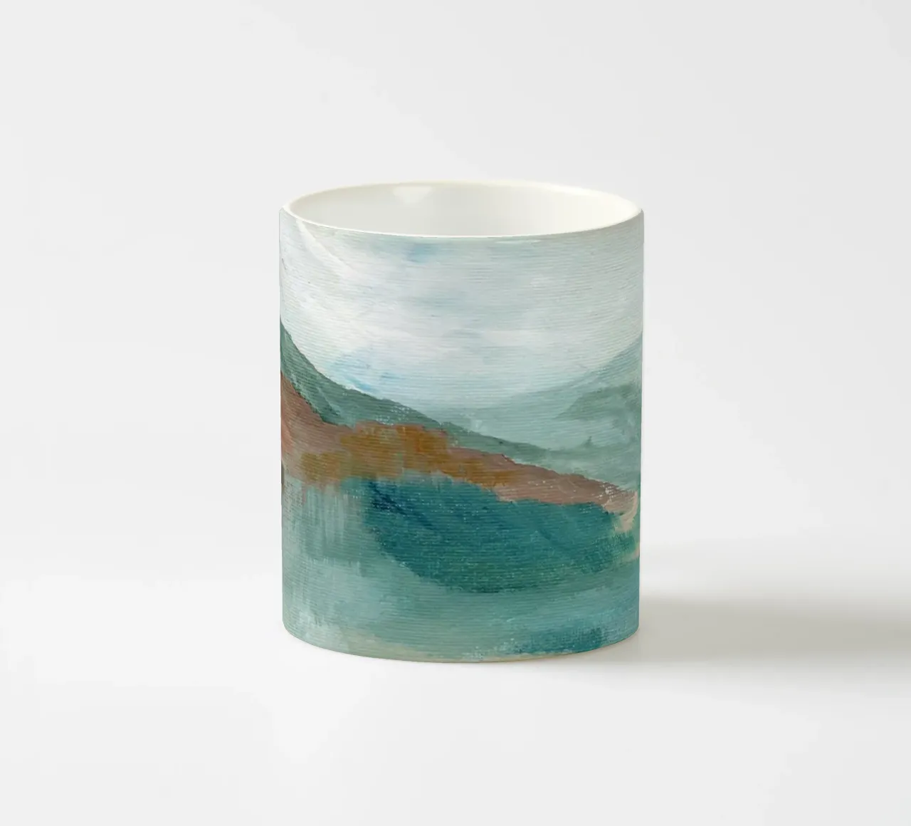 Blauwe abstracte kunst keramische mok van Nikitajariwala