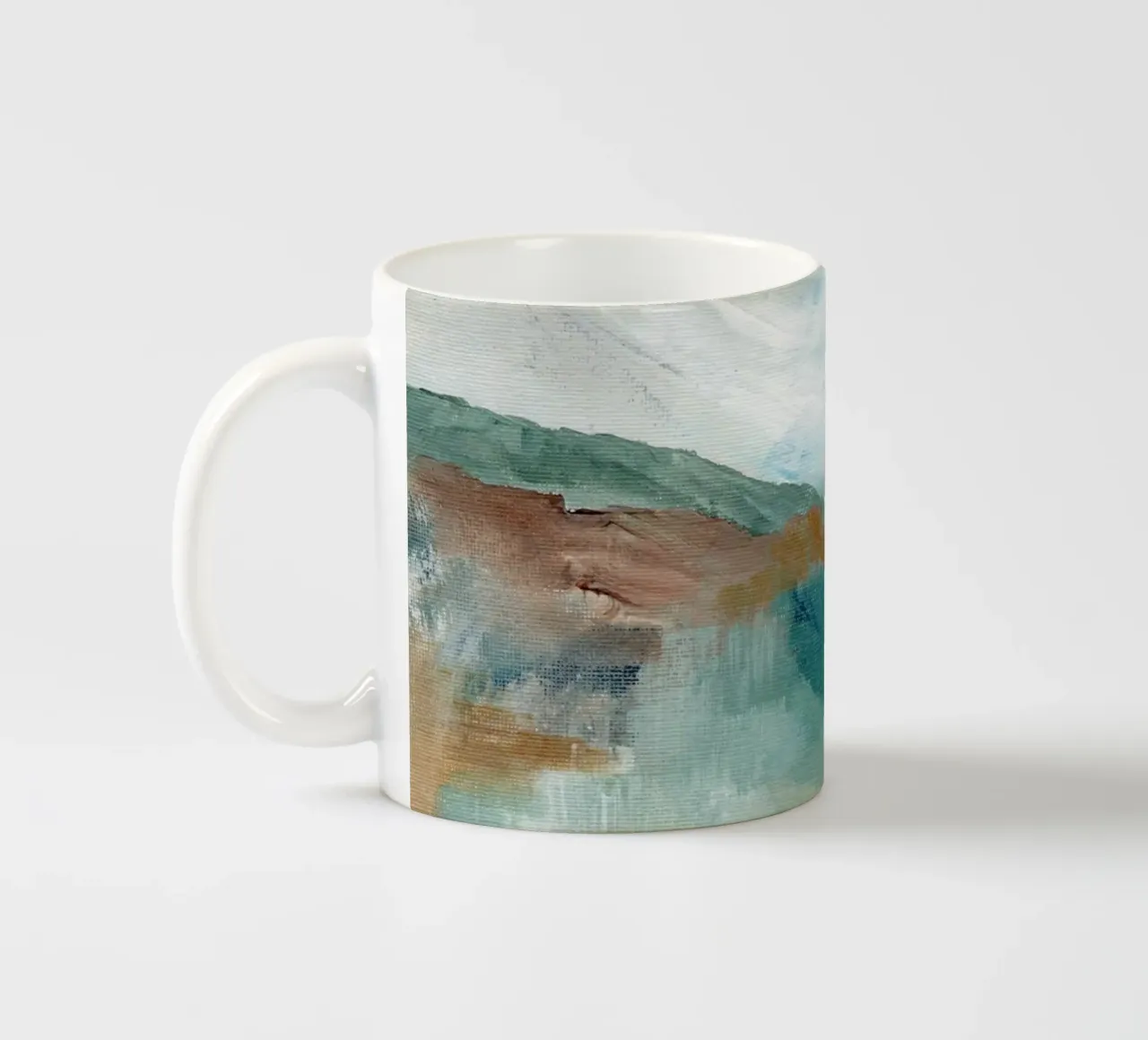 Blauwe abstracte kunst keramische mok van Nikitajariwala