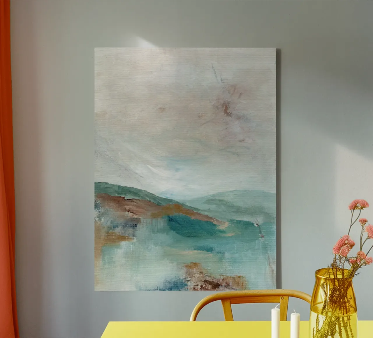 Blu Arte astratta tela con Cornice a cassetta da Nikitajariwala