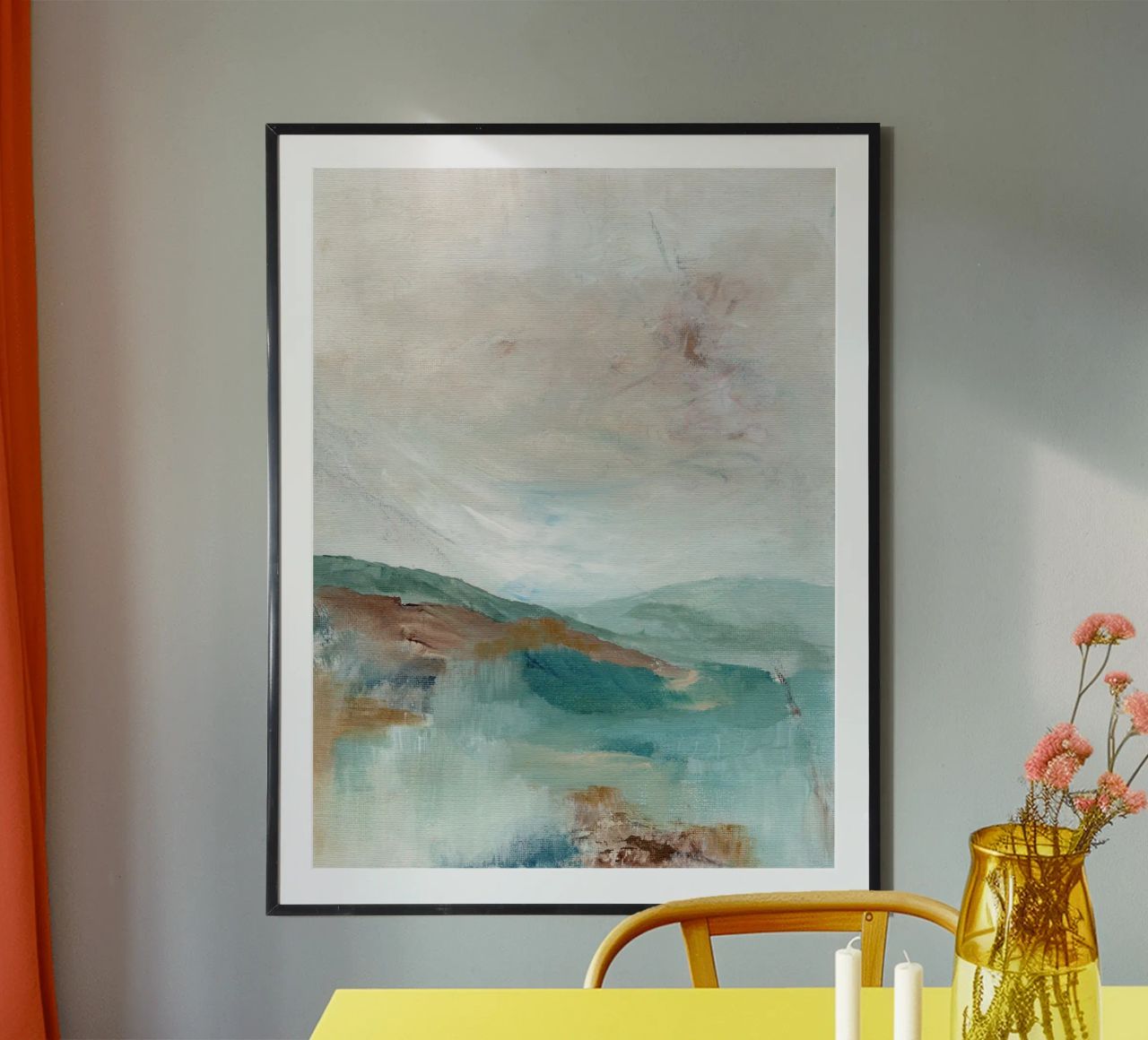 Blau Abstrakte Kunst Poster von Nikitajariwala