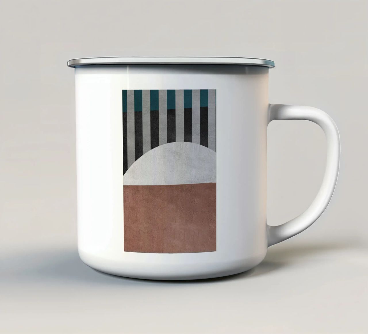 geometric art lines tazza in smalto da vintageshop