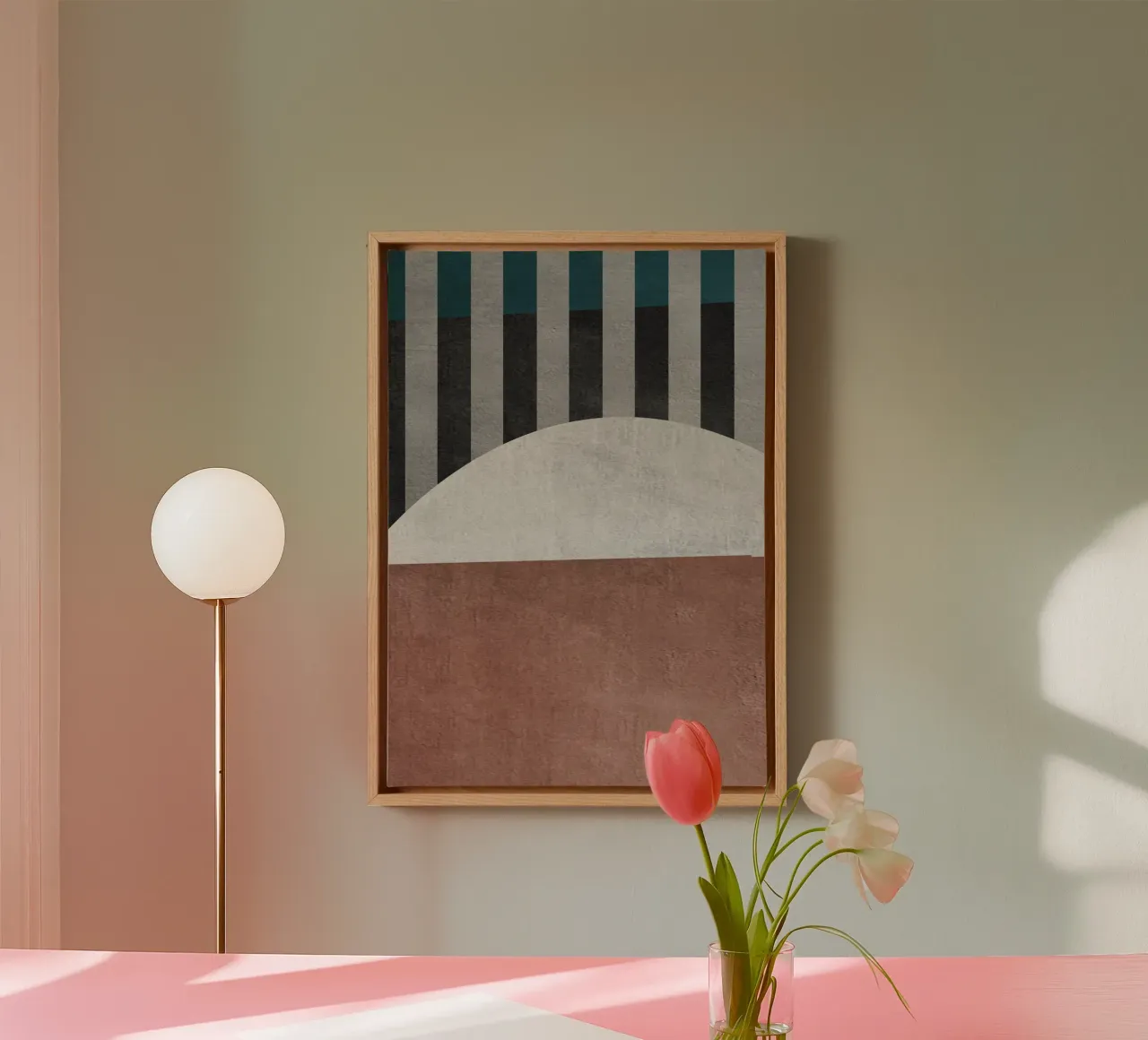 geometric art lines tela con Cornice a cassetta da vintageshop