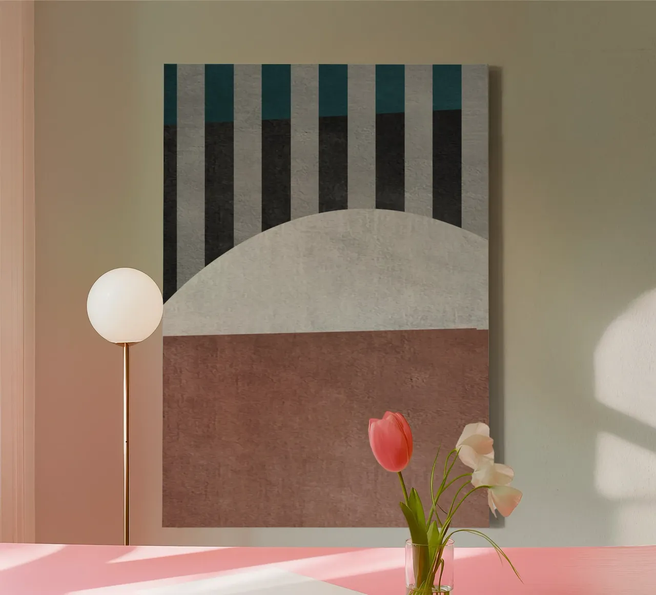 geometric art lines tela con Cornice a cassetta da vintageshop