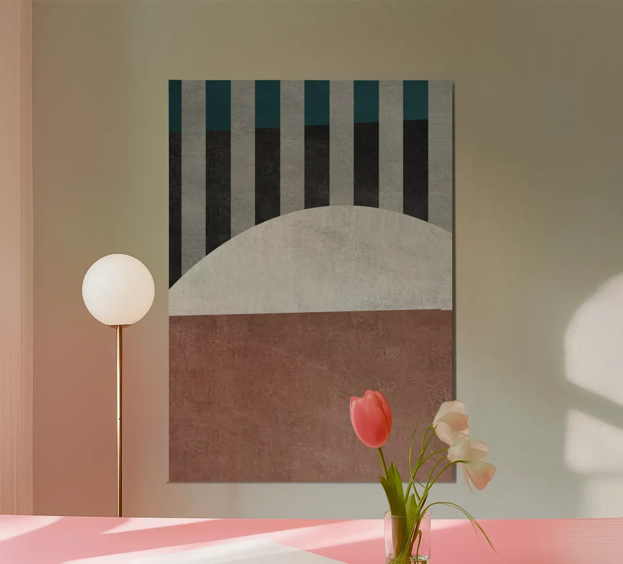 geometric art lines poster con telaio in alluminio da vintageshop