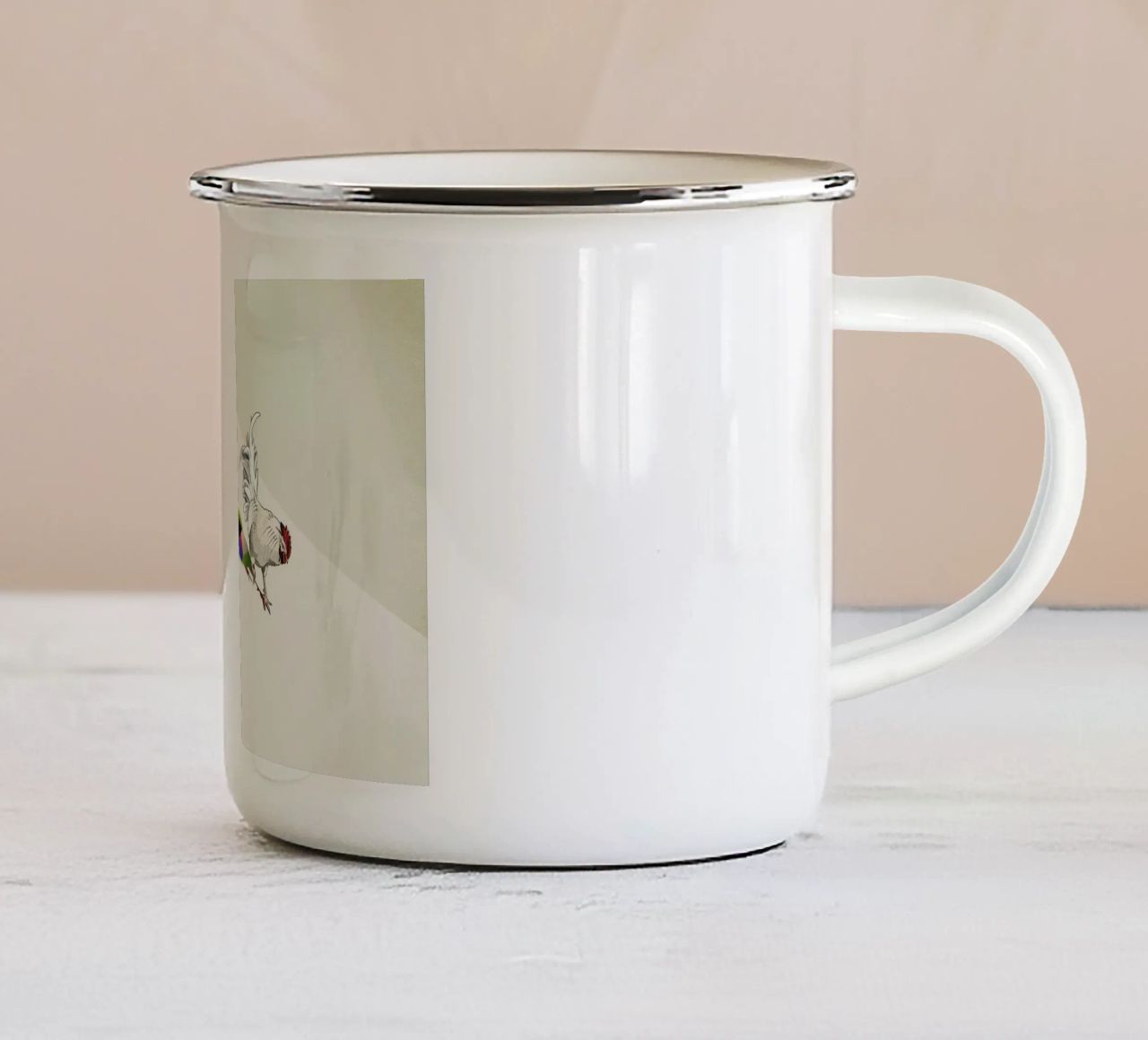Walking Shadow - Rooster tazza in smalto da Jason Ratliff