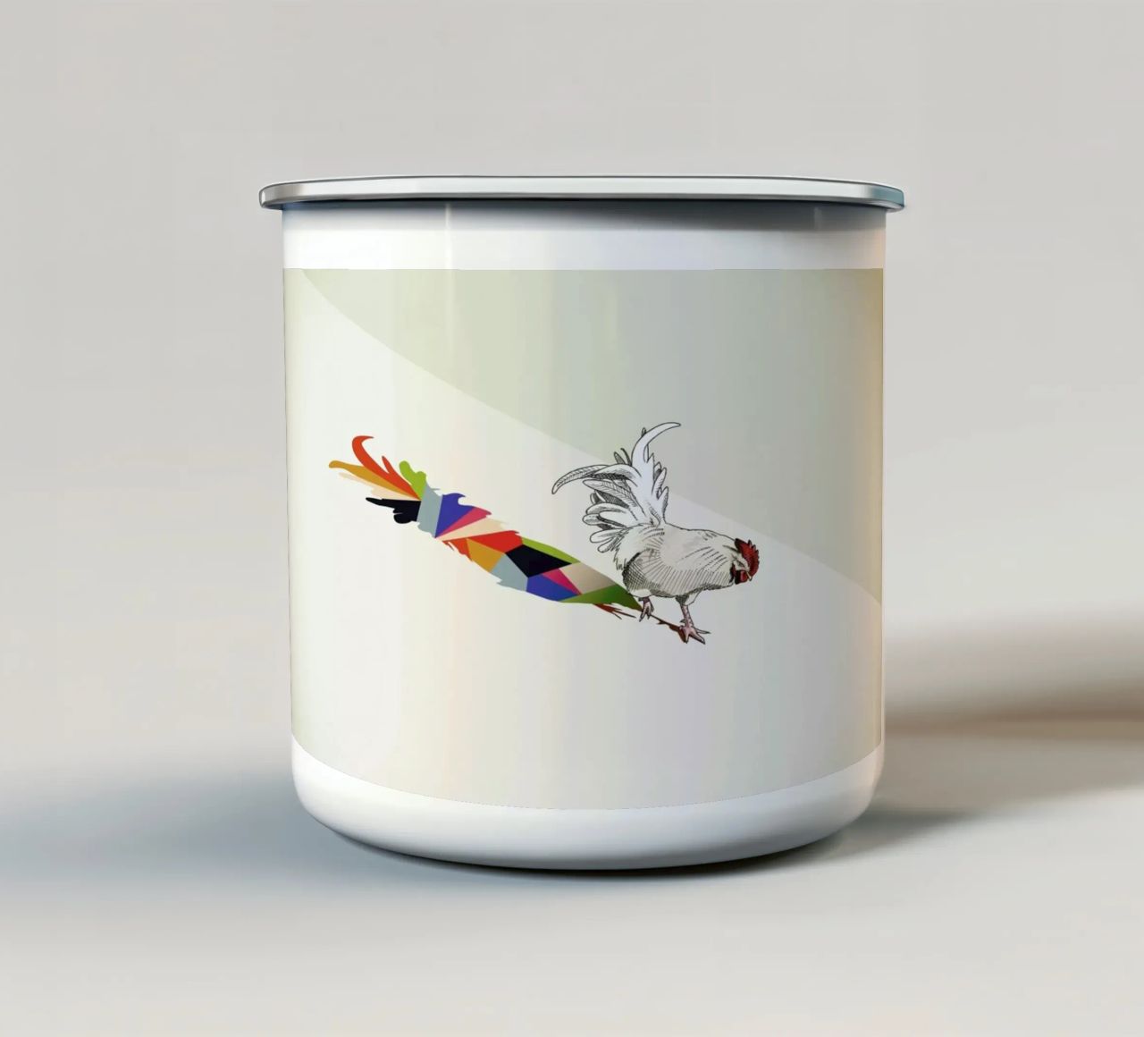 Walking Shadow - Rooster tazza in smalto da Jason Ratliff