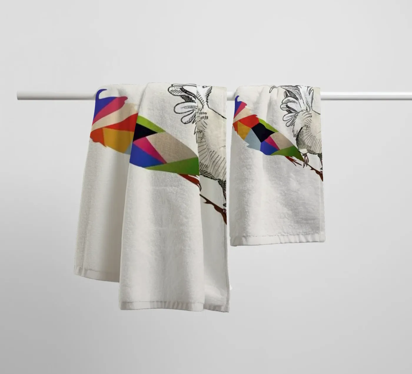 Walking Shadow - Rooster towel by Jason Ratliff