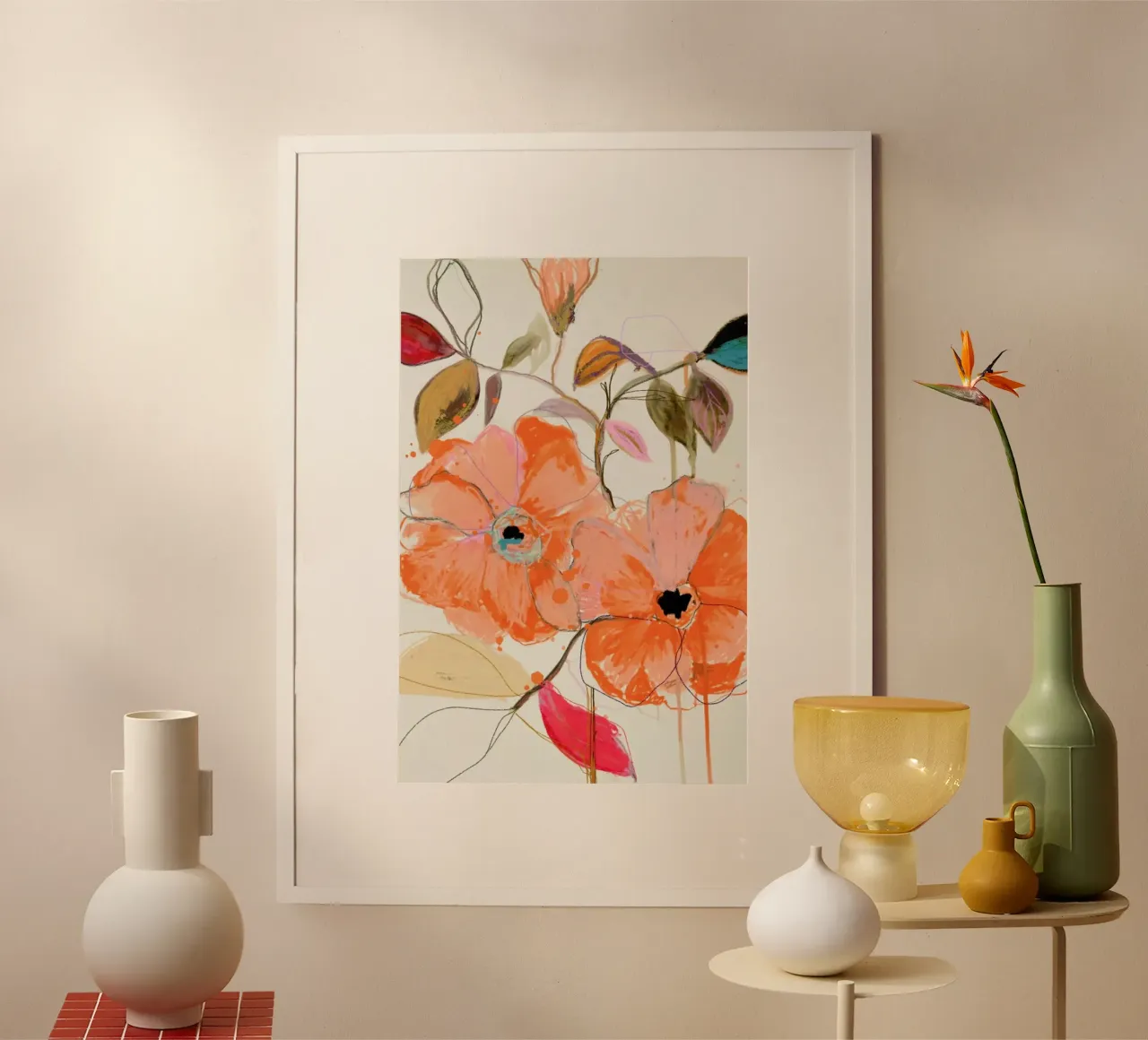 Mandarin Lingers poster con telaio in plastica da Leigh Viner