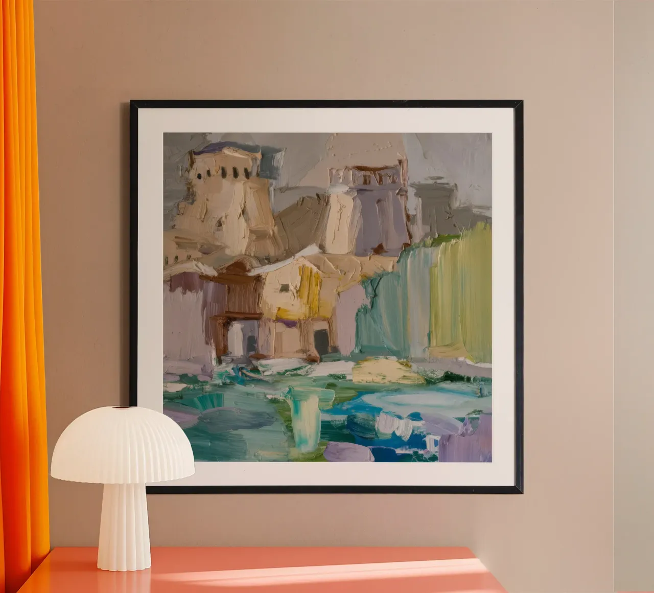 Rovine della Cittadella illuminate dal sole poster con telaio in legno da Radiance Landscape