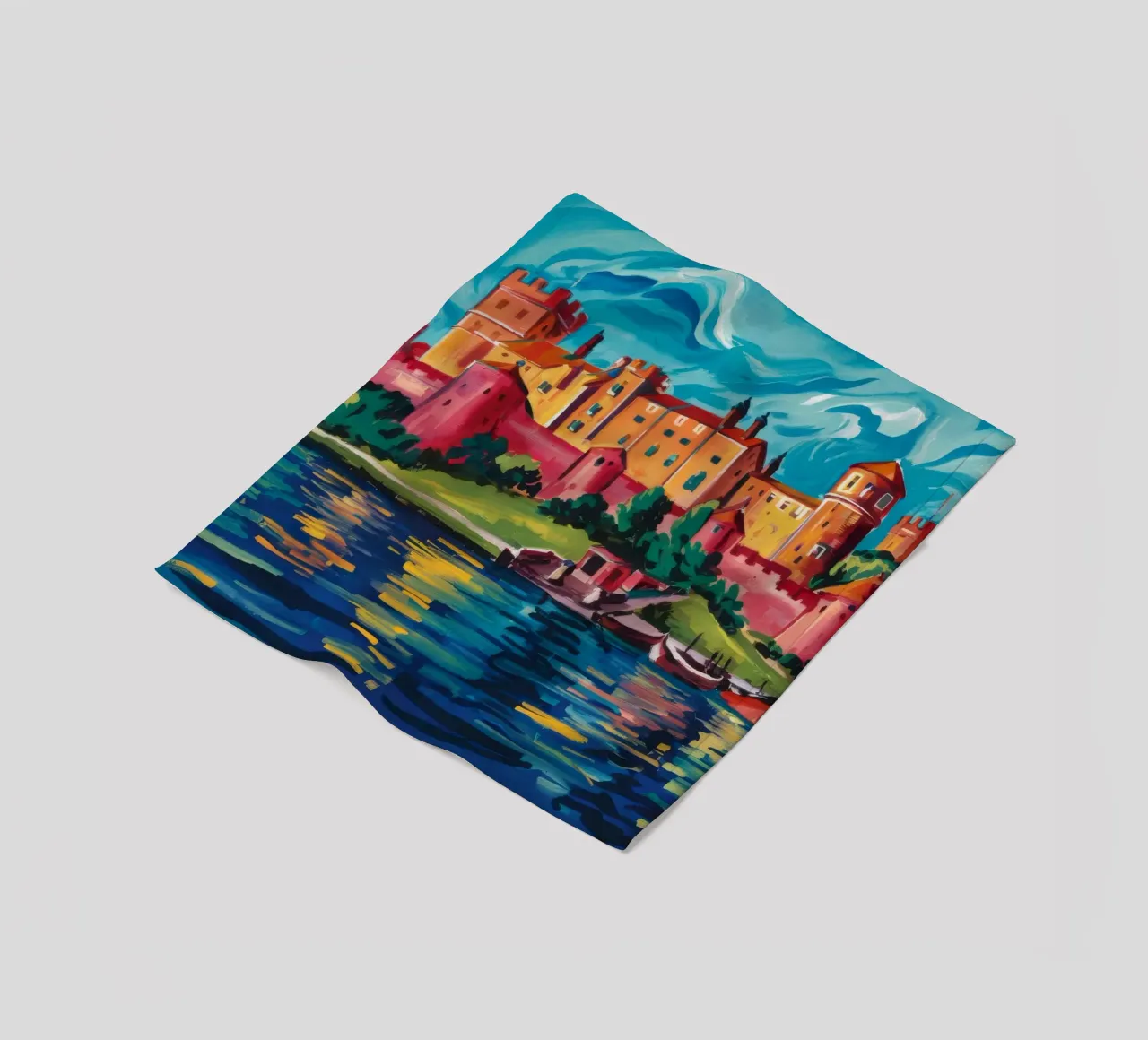 Riflesso del castello sul lago coperta in pile da Lush Essence