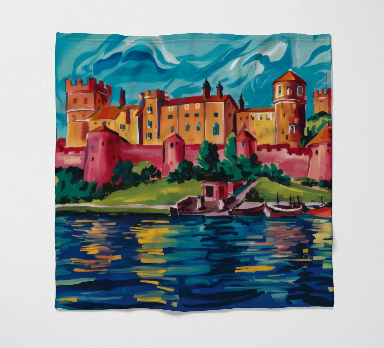 Riflesso del castello sul lago coperta in pile da Lush Essence