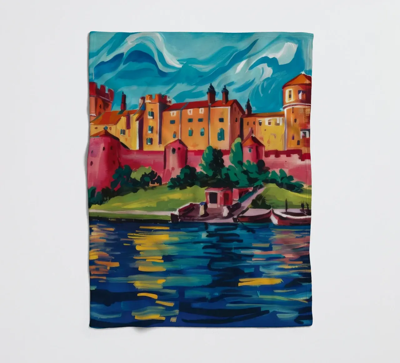 Riflesso del castello sul lago coperta in pile da Lush Essence