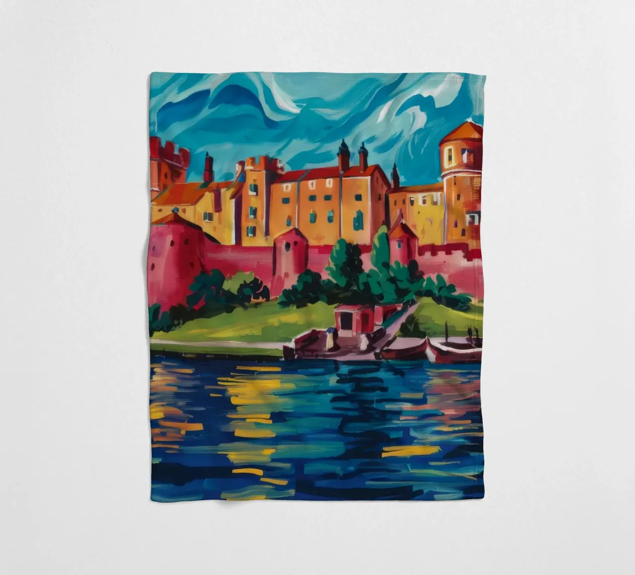 Riflesso del castello sul lago coperta in pile da Lush Essence
