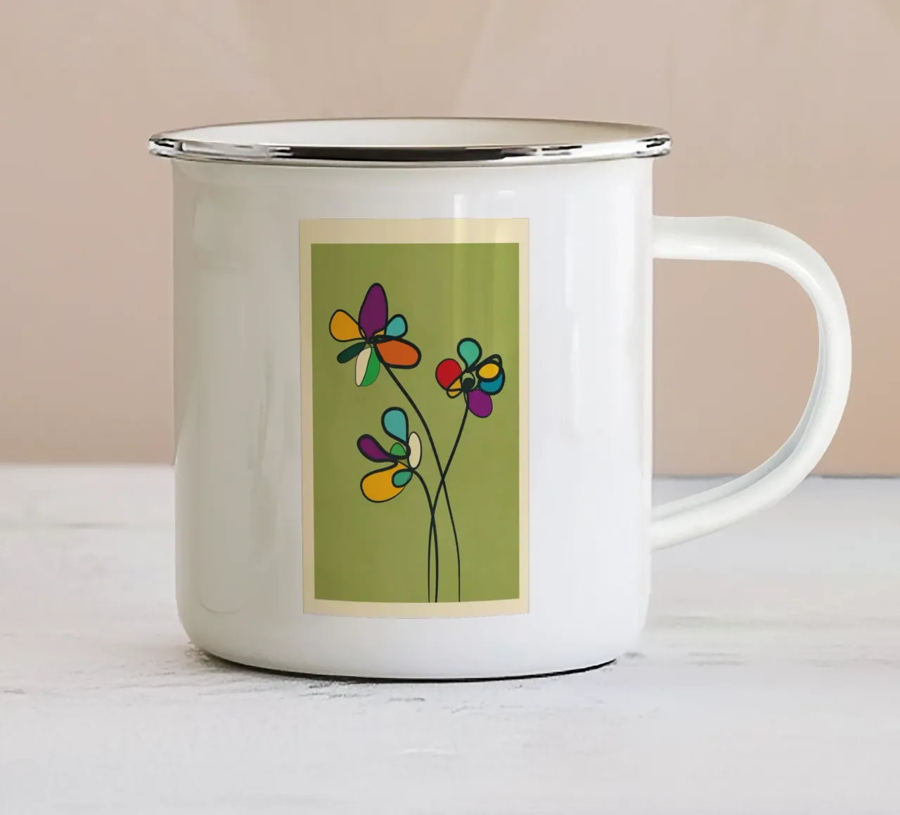 Line Little Wildflowers 2 tazza in smalto da Flow Line