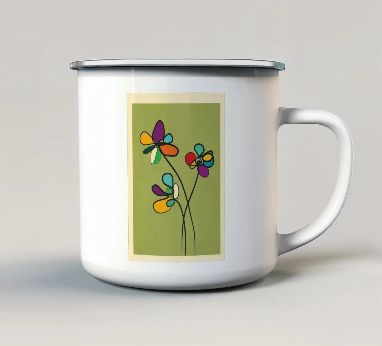 Line Little Wildflowers 2 tazza in smalto da Flow Line