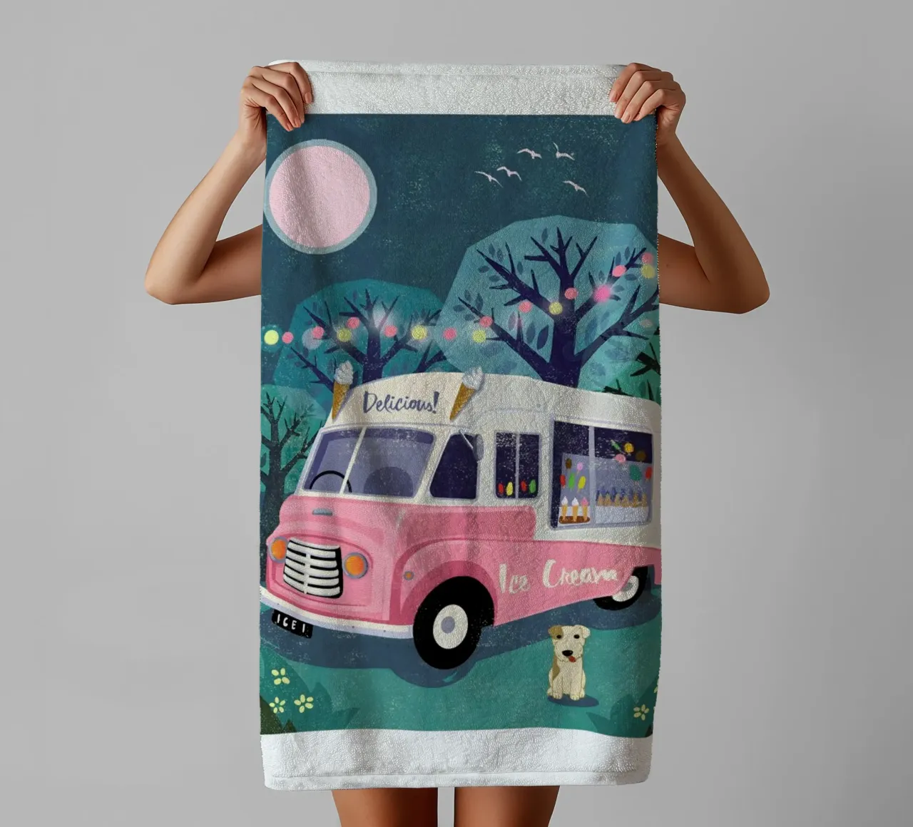 Ice Cream Van towel by Rocket68