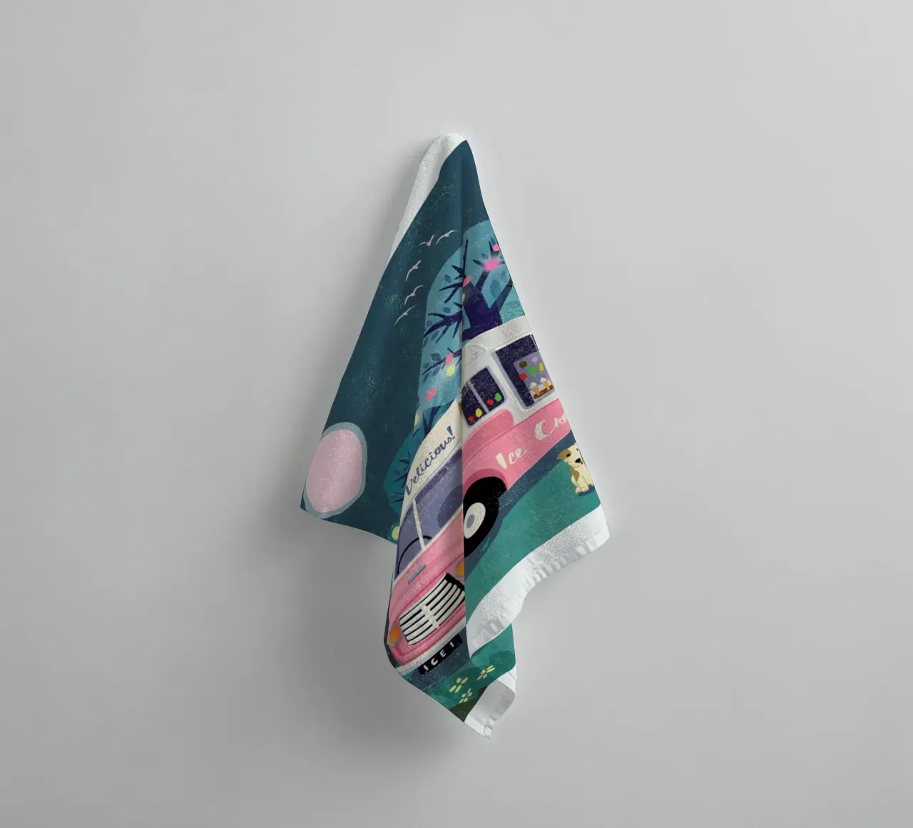 Ice Cream Van towel by Rocket68