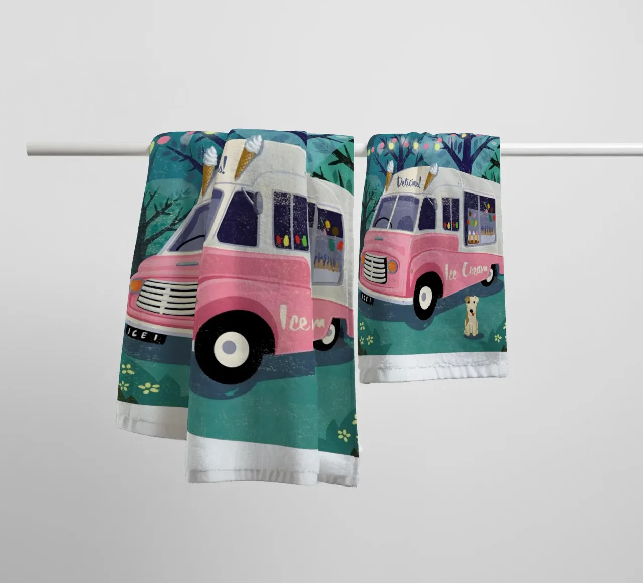 Ice Cream Van towel by Rocket68