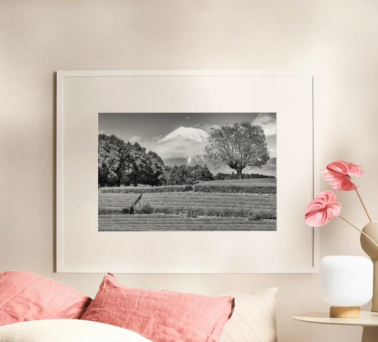 Fuji with Obuchi tea plantation | monochrom hahnemühle by Melanie Viola